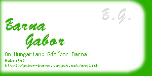 barna gabor business card